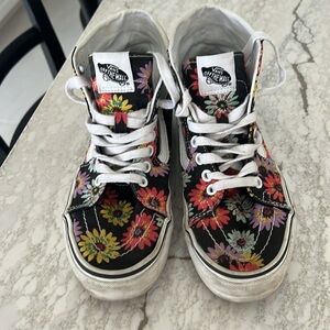 Vans Kids Floral High-Top Sneakers - Black and Multicolor